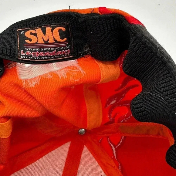 SMC Sturgis Motor Classic ball cap hat Sturgis 2006 orange flame - Picture 5 of 6